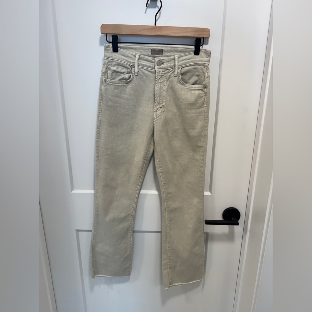 MOTHER Ankle Cropped Jeans in Light Beige